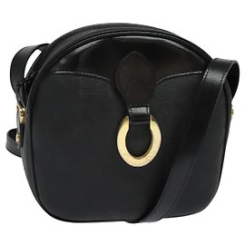 Borsa a spalla in tela Trotter Christian Dior PVC nera e oro Auth sw750