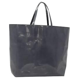 PRADA Borsa a Mano Smalto Blu Navy Argento Auth bs25904 - Prada