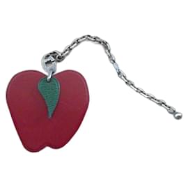 Hermès fruit bag charm keychain, with solid silver chain box
