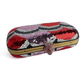 Gucci Brocade Embroidery Metal Clutch Multicolor