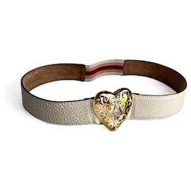 Hysteria Leder Breiter Gürtel 80/32 Weiß - Gucci