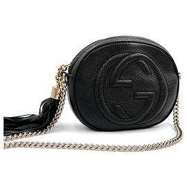 Gucci Disco Soho Borsa a Tracolla in Pelle Nera per Fotocamera