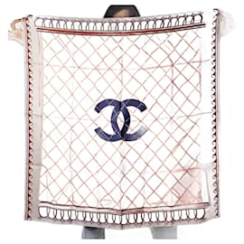 Chanel CC Foulard in Seta Rosa Polvere
