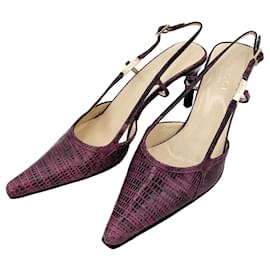 Mule in pelle con tacco alto 38 1/2 Prugna - Gucci