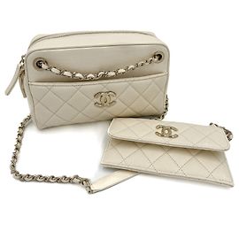 Chanel Camera Crossbody Caviar Leather Off-White