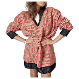 Abito in lana a righe GG L Rosso - Gucci