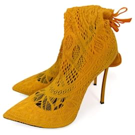 Botas de salto alto de tecido 41 Amarelo - Casadei