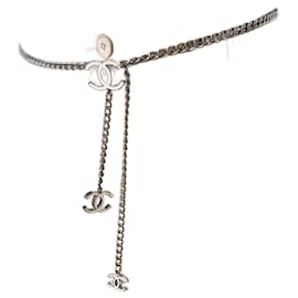 Cinturón metálico delgado CC 95 blanco - Chanel
