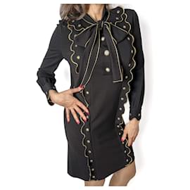 Abito mini in tessuto intrecciato 36 nero - Gucci