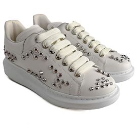 Alexander Mcqueen Niedrige Leder-Sneaker mit Nieten 40 weiß