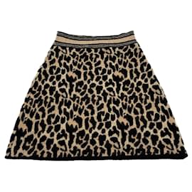 Falda de algodón bordada mini 40 leopardo bicolor - Dior