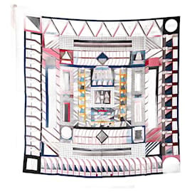 Foulard 90 Silk A Garden of Shapes Pink - Hermès