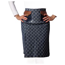 Gucci Falda Midi GG de denim jacquard 40 azul