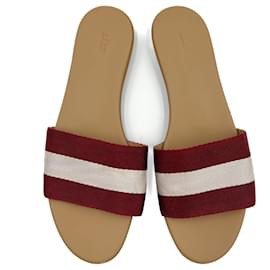 Gestreifte Textilfasern und Leder-Sandalen 40 bicolor - Bally