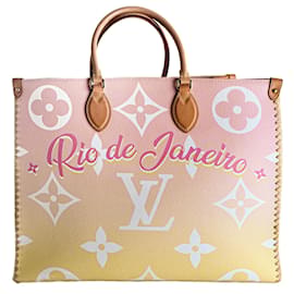 Onthego GM Por la Bolsa de Playa de Lona Monograma Gigante - Louis Vuitton