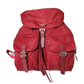 PRADA Zaino medio in nylon Vela rosso - Prada