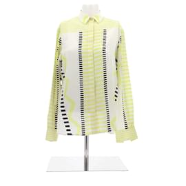 Camisa Versace de seda estampada amarilla y negra