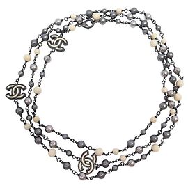 COLLANA CHANEL SAUTOIR DI PERLE LOGO CC 160CM NERE BIANCHE