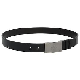 GUCCI Gürtel aus Leder 81,5-34,3"" schwarz silber authentisch bs25928