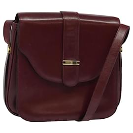 BALLY Borsa a Spalla in Pelle Bordeaux Oro Auth BA1889 - Bally