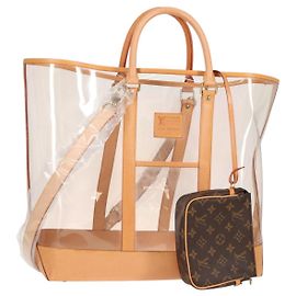 LOUIS VUITTON Isaac Mizrahi Tote Tasche Vinyl Leder Transparent M99027 Auth 124651SAV
