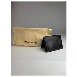 Tarjetero de cuero Vernis Louis Vuitton vintage negro
