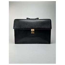 Maletín de cuero Loewe Madrid vintage negro