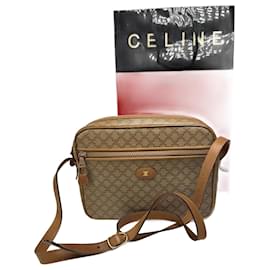 Céline Vintage Celine Monogramm Leder Triomphe Tasche beige