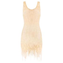 Roberto Cavalli Vestido Charleston dorado