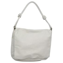 Borsa a Spalla LOEWE in Pelle Bianca e Oro Auth bs25892