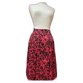 Falda Agnès b. de algodón negra y roja Talla 36