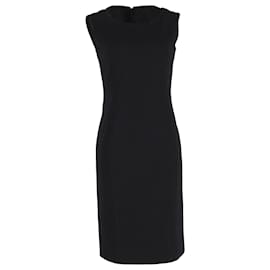 Max Mara ärmelloses Midi-Shift-Kleid aus schwarzem Polyester