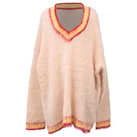 Oversized V-Ausschnitt Pullover aus mehrfarbigem Mohair von Marni