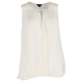 Blusa sem mangas Theory em seda marfim