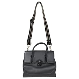 Versace Palazzo Empire Handtasche aus schwarzem Leder