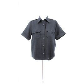 Camisa Loro Piana de lana gris con mangas cortas