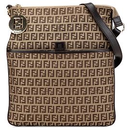 Fendi Beige Zucchino Canvas Crossbody