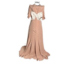 Robe de soirée rose pastel, en soie évasé neuve avec etiquette taille 40 Rochas