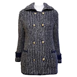 Chanel Giacca in Cashmere con Paillettes da 10K$ con Bottoni ad Aquila CC 38 FR