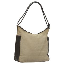 Borsa a Spalla GUCCI in Tela Grigia Argento 77112 Auth ti3094