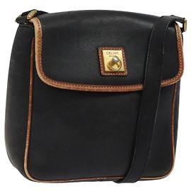 Céline CELINE Schultertasche aus schwarzem Leder mit Gold Auth BA1801