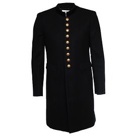 Saint Laurent, Military officer wool coat in black 2016