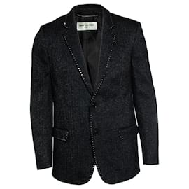 Saint Laurent, 19FW sequin embroidered trim blazer
