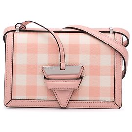 LOEWE Borsa a tracolla in pelle a quadri rosa piccola Barcellona