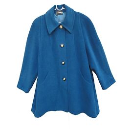 Autre Marque Cappotto Goldlust Paris blu lana angora cashmere
