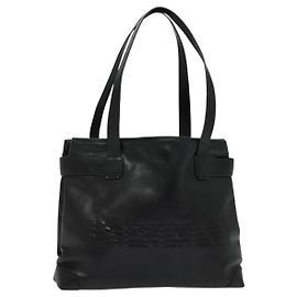 Bolso tote de cuero negro y dorado GUCCI 002 105 0141 Auth sw707