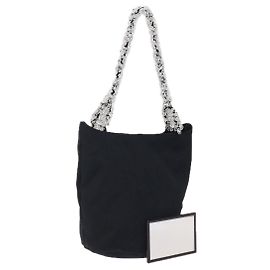 Autre Marque BOTTEGA VENETA Hand Bag Nylon Black Clear Auth 122777