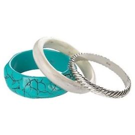 Raro set di bracciali rigidi DOLCE & GABBANA turchese argento avorio