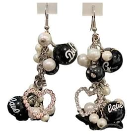Orecchini DOLCE & GABBANA  con perle bianche e perle nere, cuore con swarovski - Dolce & Gabbana