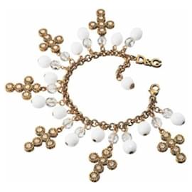 Magnifico raro bracciale DOLCE & GABBANA dorato croci swarovski